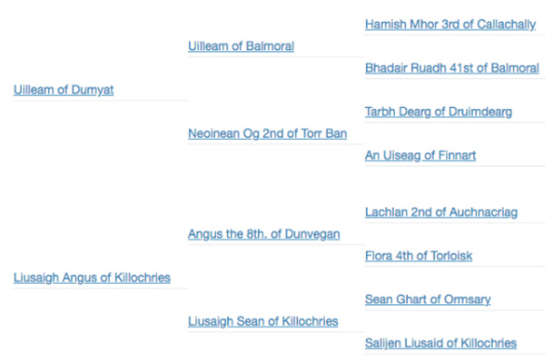 Pedigree Liusaigh Uilleam of Killochries